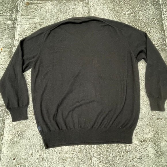 Valentino Men Sweater Black Long Sleeve Pull Over V Neck Size 56 XXL Authentic - Picture 7 of 9